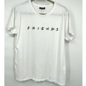 Friends TV Show XL Relaxed Fit White Short Sleeve Tshirt Top Tee NEW Womens
